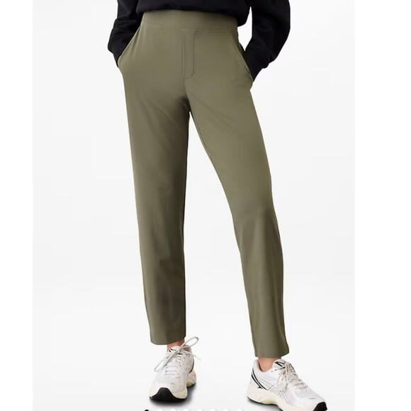 Athleta Brooklyn Mid Rise Ankle Pants Moss Olive Green - Picture 1 of 11